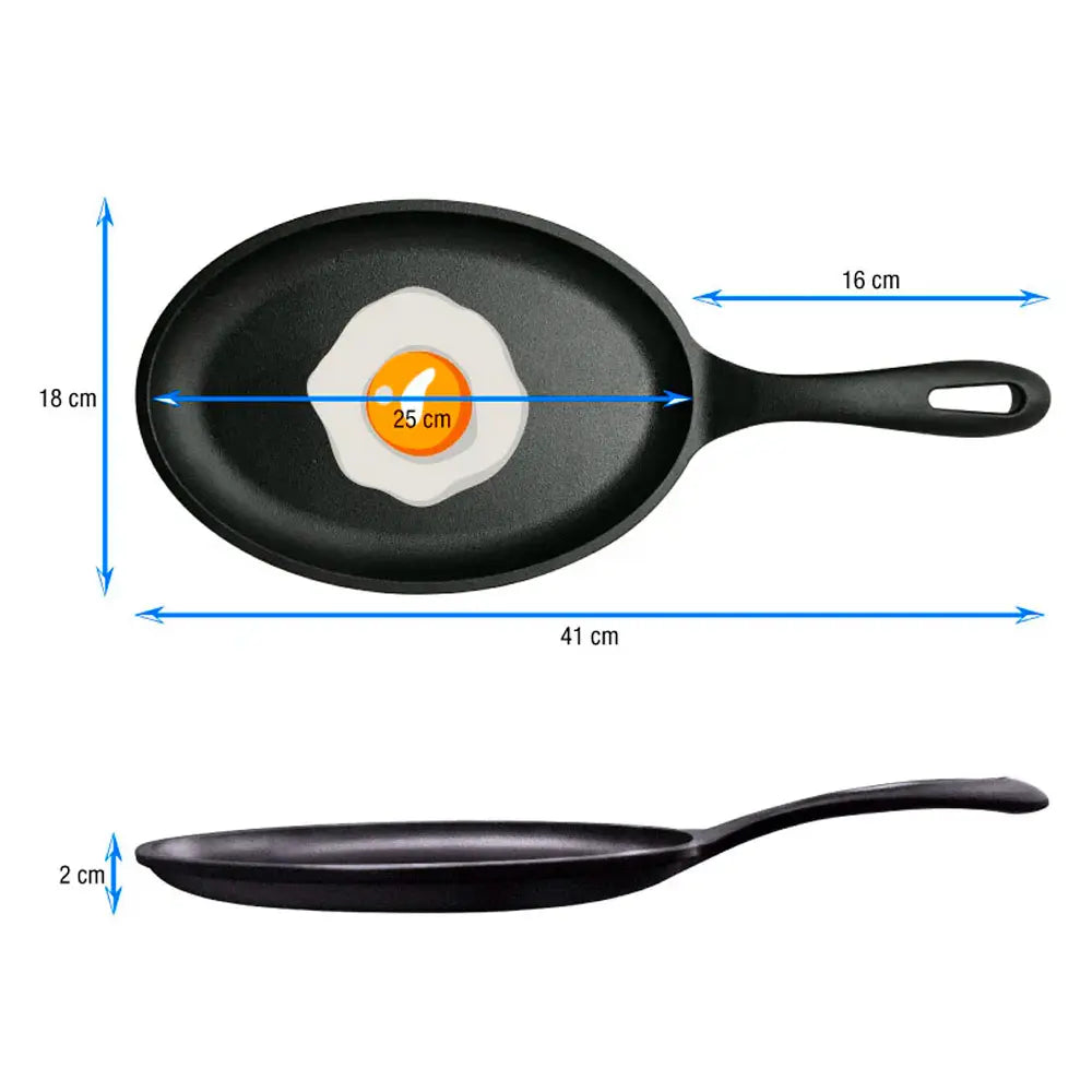 Sartén Fajita Hierro Fundido 24 X 17.5 Cm Victoria