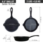 Sartén Victoria en Hierro Fundido Curada de 16.5 cm - 0.5L