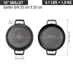 Sartén Doble Asa Victoria en Hierro Fundido Curada  25 cm - 1.3L