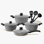 Juego de Ollas Antiadherente Ultragranito Finezza 11 Pcs Fz-x1713m