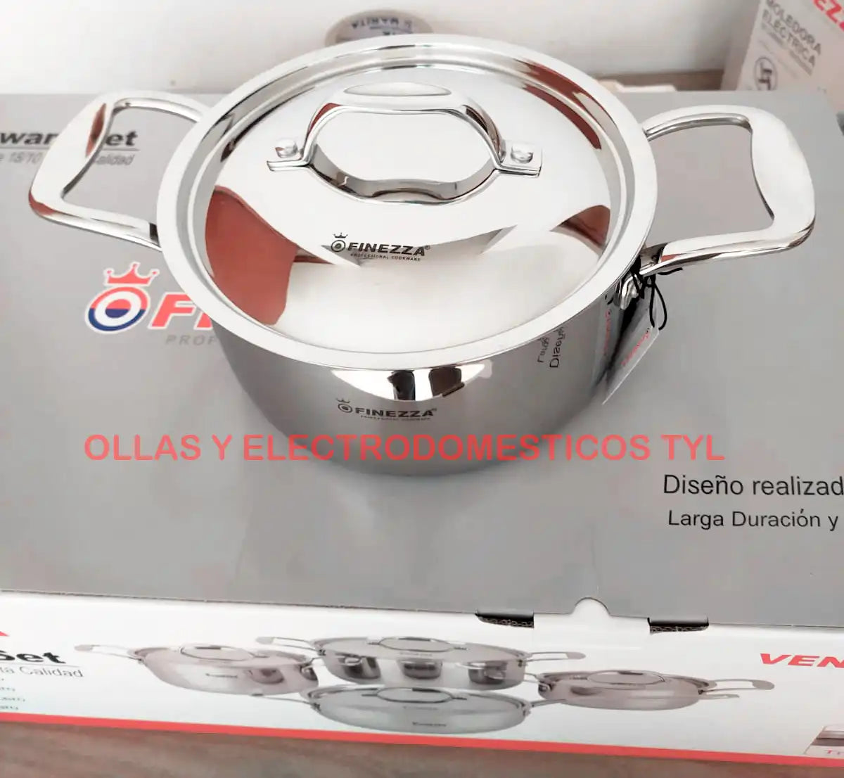 Juego de Ollas Finezza 8 piezas Venecia FZ-2010-TPY – Acero Inoxidable 18/10