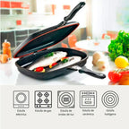 Sarten Double Grill Valeska 40cm Antiadherente Roca Volcánica