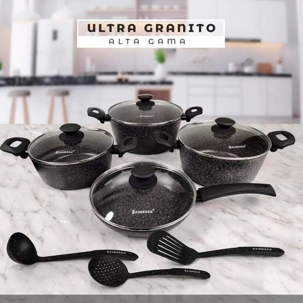 Juego de Ollas Antiadherente Ultragranito Finezza 11 Pcs Fz-x1713m