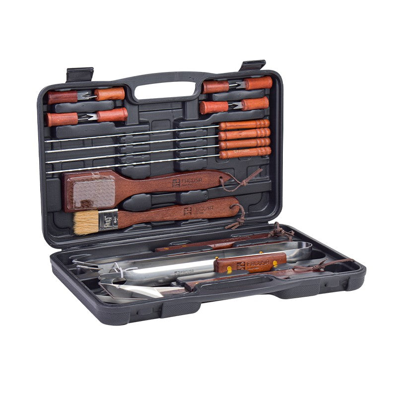 Set de Utensilios Facusa Para BBQ de 18 Piezas con Maletin