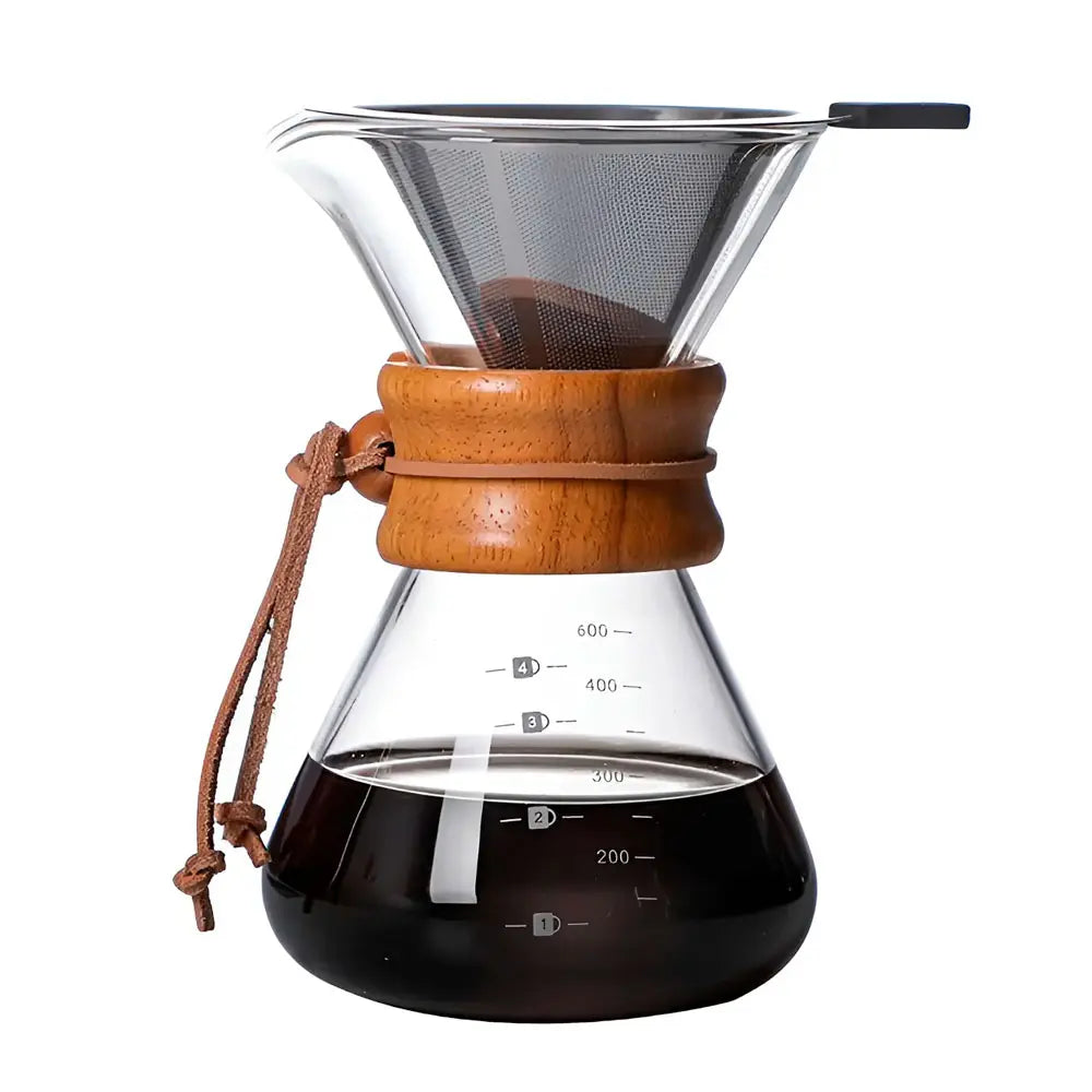Cafetera De Goteo Chemex De 600ml Con Filtro En Acero Inoxidable