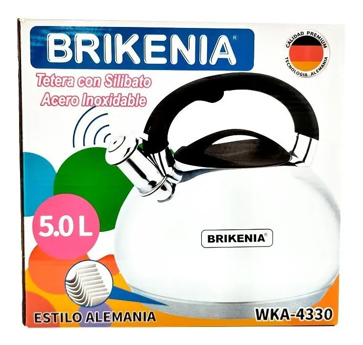 Tetera Silbadora Anti sarro Brikenia 5 Litros Acero Inoxidable