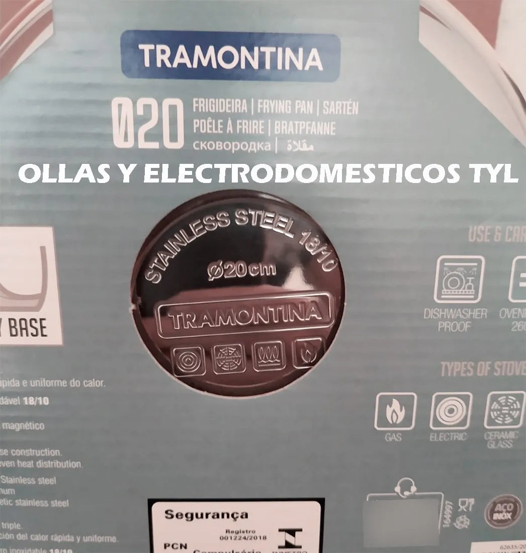 Sartén Tramontina Profesional De 26cm En Acero Inoxidable 18/10