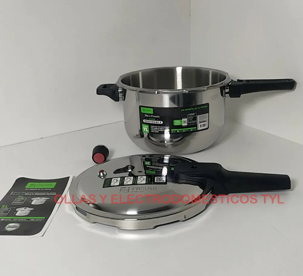 Olla A Presión Facusa de 9 Litros en Acero Inoxidable