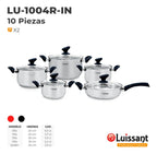 Ollas Luissant 10 Piezas En Acero Inoxidable 18/10 T/Vidrio