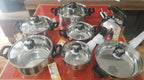 Ollas Luissant de 14 Pcs En Acero Inoxidable 18/10 Tapa Vidrio LU-1405A-IN
