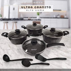 Juego de Ollas Antiadherente Ultragranito Finezza 11 Pcs Fz-x1713m