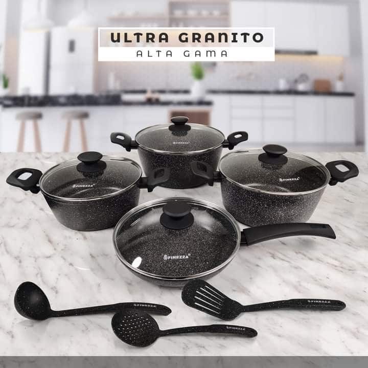 Juego de Ollas Antiadherente Ultragranito Finezza 11 Pcs Fz-x1713m