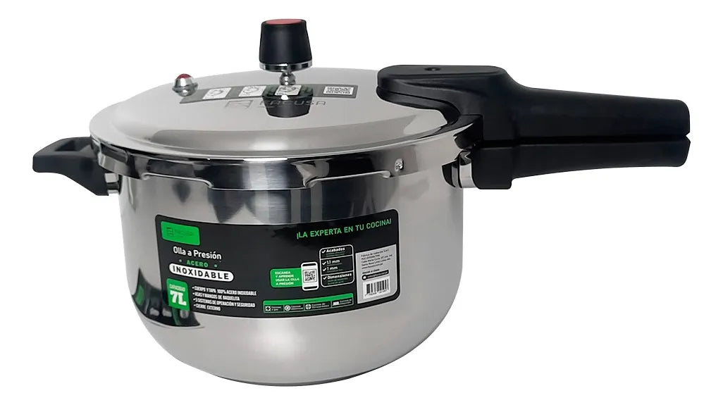Olla A Presión Facusa de 9 Litros en Acero Inoxidable