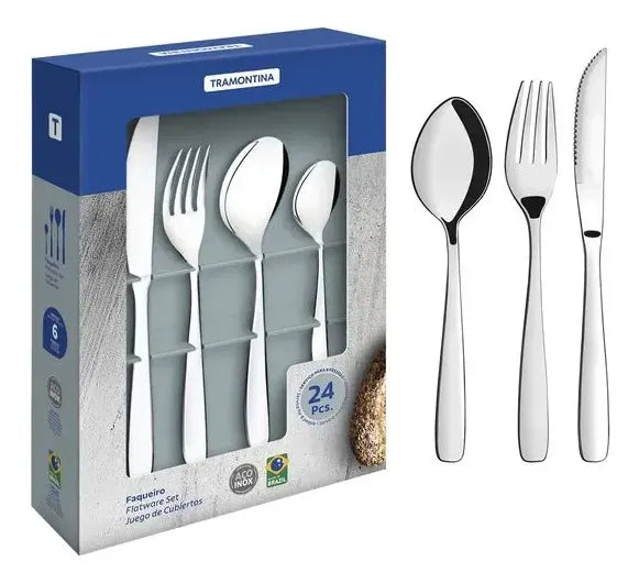Juego Cubiertos Tramontina Amazonas 24 piezas Acero Inoxidable