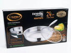 Sartén Valeska De 24cm Tapa Vidrio En Acero Quirúrgico VL-FRYPAN24 
