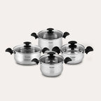 Juego De Ollas Finezza En Acero Inoxidable 18/10 Alessia 8 Pcs