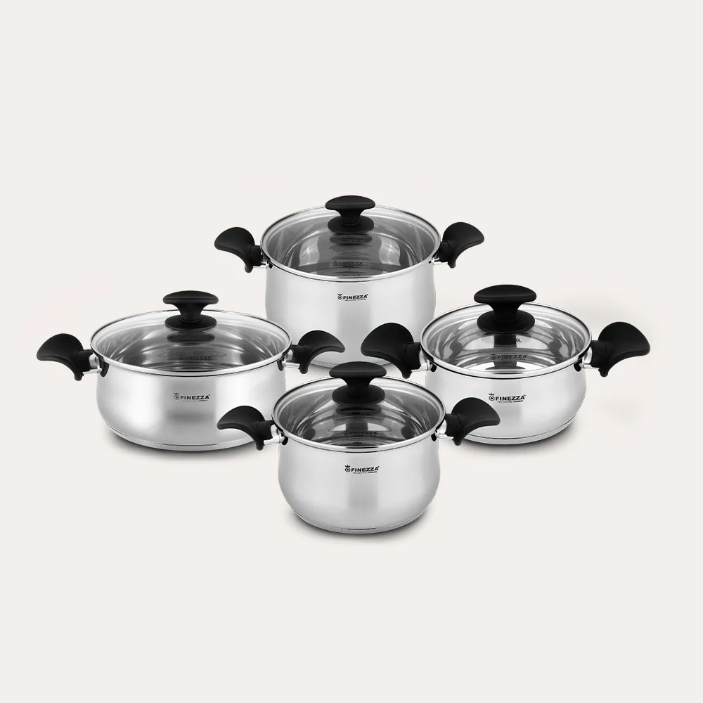 Juego De Ollas Finezza En Acero Inoxidable 18/10 Alessia 8 Pcs