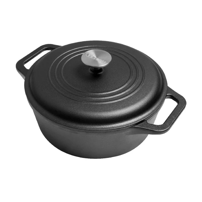Olla Holandesa Victoria en Hierro Fundido Curada de 3.8 Litros
