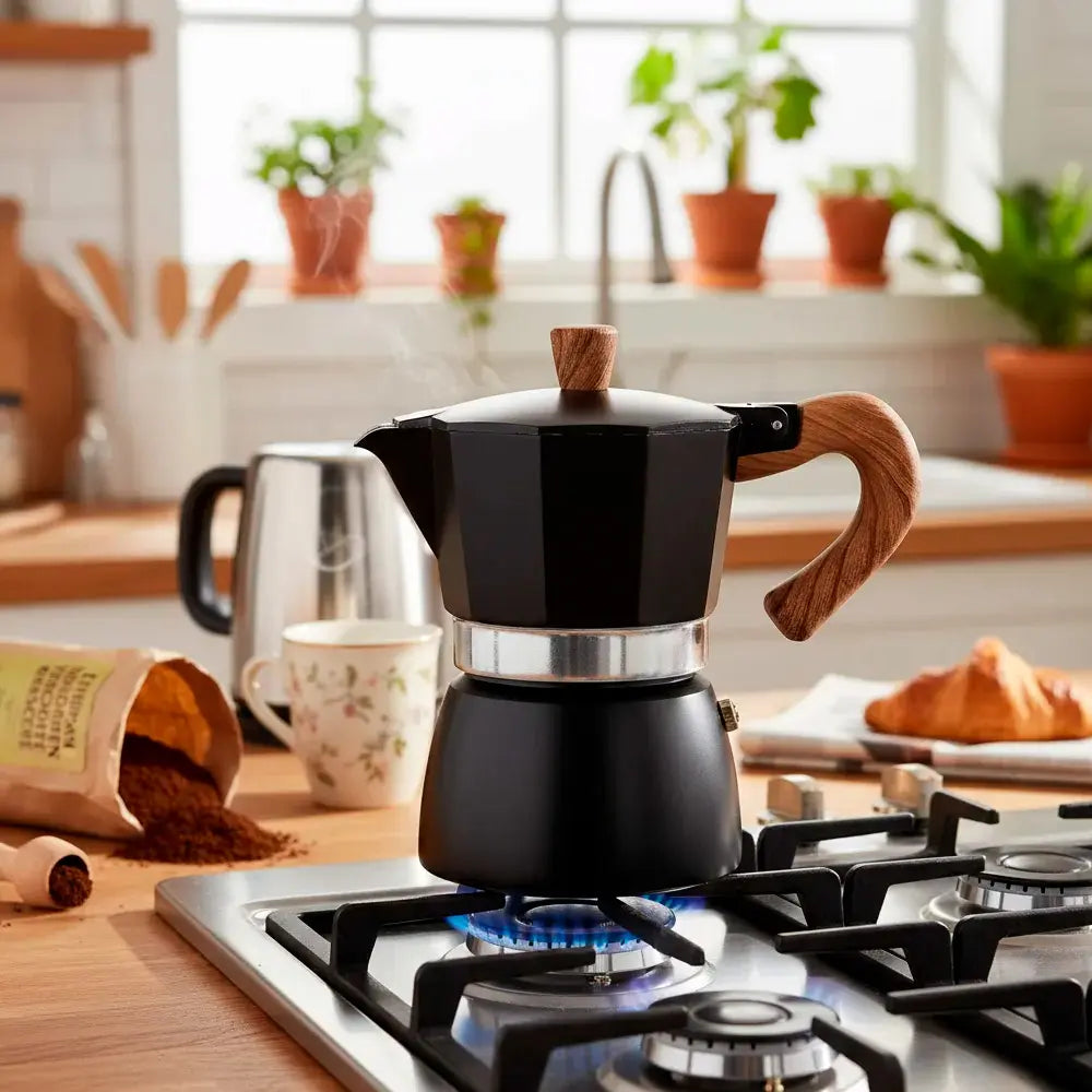 Cafetera Moka Italiana de 3 Tazas En Aluminio
