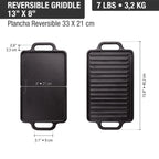 Plancha Asadora Reversible Victoria de 33x21cm Hierro Fundido Curada