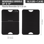 Plancha Asadora Reversible Victoria de 50x35cm Hierro Fundido Curada