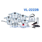 Juego De Ollas En Acero Inoxidable 18/10 Valeska de 22 Piezas