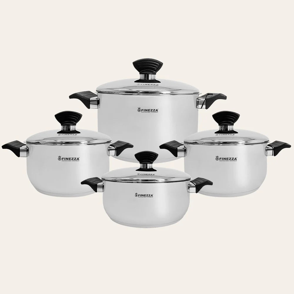 Juego De Ollas Finezza En Acero Inoxidable 18/10 Antonella 8 Pcs