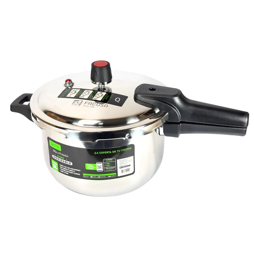 Olla A Presión Facusa de 5 Litros en Acero Inoxidable