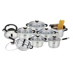 Juego De Ollas en Acero Quirúrgico Valeska de 15 Piezas  Tapa Vidrio