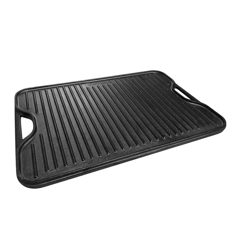 Plancha Asadora Reversible Victoria de 50x35cm Hierro Fundido Curada