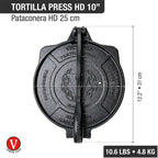 Prensa Tortilla de 25 cm Hierro Fundido Victoria